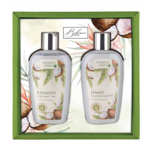 Bohemia Herbs Kosmetický balíček s kokosovým olejem gel 250 ml a šampon 250 ml