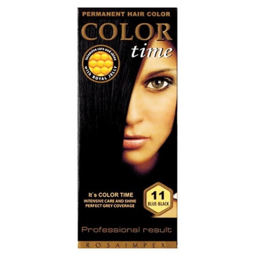Color Time Permanentní Barva na vlasy 11 modro černa 100 ml