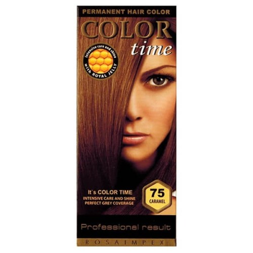 Color Time Permanentní Barva na vlasy 75 karamel 100 ml