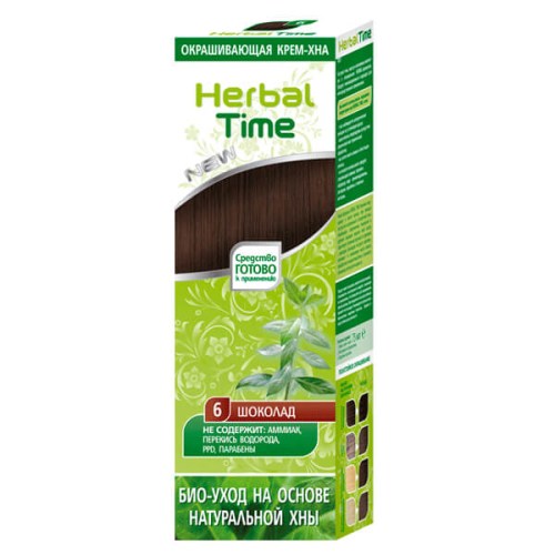 Henna Herbal Time přírodní barva na vlasy 6 Čokoláda 75 ml