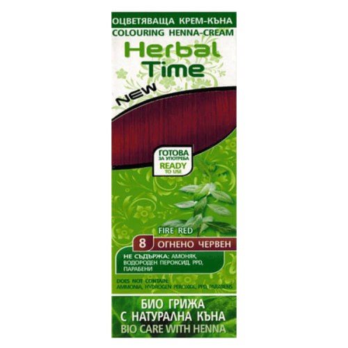 Henna Herbal Time přírodní barva na vlasy 8 Ohnivě červena 75 ml