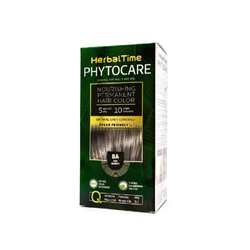 Herbal Time Phytocare permanentní barva na vlasy natural Vegan 8A popelavá blondýna 130 ml