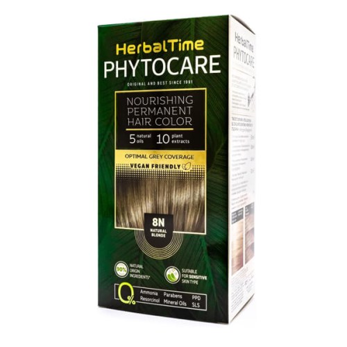 Herbal Time Phytocare permanentní barva na vlasy natural Vegan 8N natural blond 130 ml