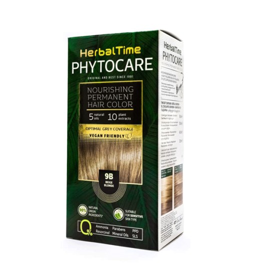 Herbal Time Phytocare permanentní barva na vlasy natural Vegan 9B béžová blond 130 ml