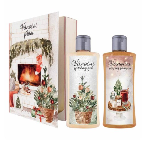 Vánoční kosmetická sada - kniha Vánoční přání 2x 250 ml